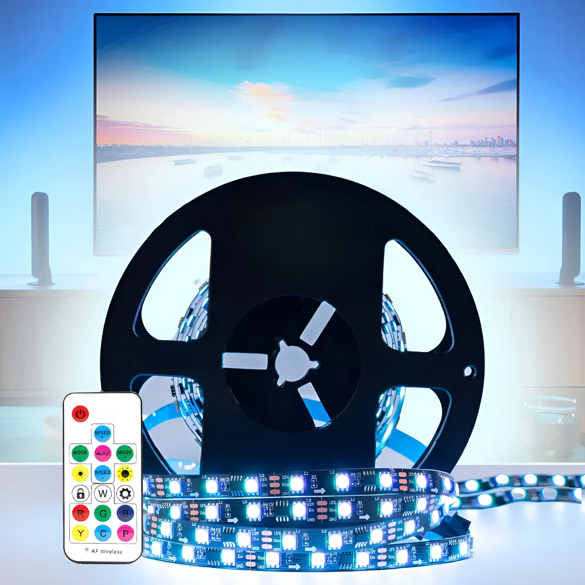 Fita Led Vlx Ws2811 Decorativa P/sala 5m Rgb Endereçável RGB | 12V / 220V